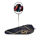 Li-ning Air-Force 78 G3 Carbon Fibre Strung Badminton Racket with Full Cover (78g, Merlot/White/Amber)