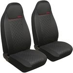 GIANT PANDA Front Seat Covers for Bucket Seats, Faux Leather Seat Covers Universal for Most Cars SUV and Mini Van (Black)