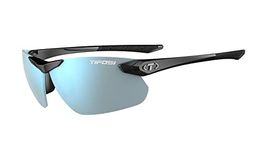Seek FC 2.0 Sport Sunglasses Men & Women - Ideal For Cycling, Golf, Hiking, Running, Tennis & Pickleball, Gloss Black, Smoke Bright Blue, Small-Medium