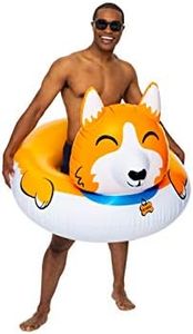 BigMouth Inc. Corgi Pool Float, Thick Vinyl Raft, Holds 200 Pounds and Includes Patch Kit 48: x 48"