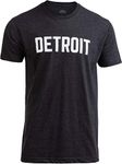 Detroit | Classic Retro City Grey Blue Red Black Detroiter 313 Cool Michigan Men Women T-Shirt, Tee - Black, XX-Large