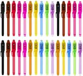 Invisible Ink Pens with UV Light for Kids, 30Pcs Magic Spy Pen for Secret Message, Birthday Party, New Year Eve Party, Halloween, Valentine's Day, and Kids Christmas Goodies Bags Toy