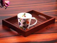 Creation India Craft Sheesham Wood Serving Trays for Dining Table Rectangle Shape Classic Design Tray for Breakfast Coffee Serving Tray Table Decor, Gifts, Pack of 1