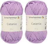 [ Set of 2 Skeins ] Catania Schachenmayr Originals 100% Mercerized Cotton Yarn, Total 3.52 Oz. Each 1.76 Oz (50g) / 136 Yrds (125 m) Amigurumi Yarn Fine-Sport 2 (226 Lilac)