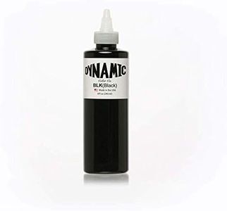 Dynamic Black Tattoo Ink - Premium Tattoo Ink Great for Lining, Shading, Tribal, and Blending - Made in USA - 8 Ounce Bottle