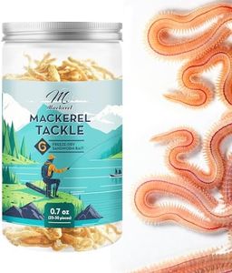 M MACKEREL Fishing Lures for Freshwater and Saltwater, Freeze-Dry Sandworm Fishing Bait for Bass Trout Crappie, Sandworm for Ocean Fishing, Portable and Easy to Store, Fishing Gifts for Men