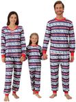 Weixinbuy Christmas Pajamas for Family Plaid Deer Christmas Pjs Sleepwear Matching Christmas Pjs for Family Couple Adult Kids Blue & Red Baby 6-12 Months