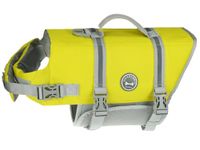 VIVAGLORY Ripstop Dog Life Jacket for Small Medium Large Dogs Boating, Dog Swimming Vest with Enhanced Buoyancy & Visibility, Yellow Grey