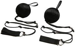 2Pcs Poi Chain Ball Women Belly Dance Poi Streamer Throw Ball Stage Prpos (Black)