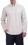 Brooks Brothers Men's Non-Iron Long Sleeve Button Down Sport Shirt, Ivory Multi Tattersall, Large, Ivory Multi Tattersall, Large