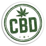 2 x 10cm CBD Oil Vinyl Stickers - Cannabis Weed Sticker Laptop Luggage #17983 (10cm Wide)