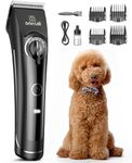 oneisall Dog Clippers for Grooming Thick Curly Hair, Low Noise Dog Grooming Kit with Detachable Metal Blades