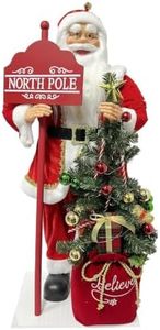 Fraser Hill Farm 3-Ft. Musical Santa Statue with Light-Up Tree