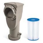 Funsicle SkimmerPlus 1,500 GPH 2-in-1 Filter Pump and Skimmer System for Above Ground Swimming Pools - Easy Pool Cleaning & Maintenance