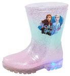 Disney Frozen 2 Girls Light Up Wellington Boots 6 UK Child