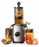 DOMESTICA Dripdrop Cold Press Juicer For Home With 108mm Wide Feed Chute | Juicer Machine For Whole Vegetable & Fruit | Slow Juicer With Large Auger & Triple Strainers For Max Juice Yield, BPA Free