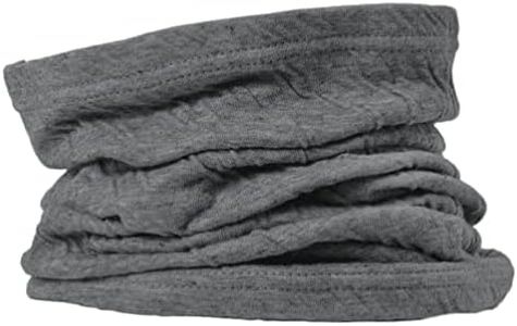 CHARM Neck Warmer for Women and Men - Warm Organic Cotton Headbands Made in Japan Ear Beanie Head Band Dark Gray