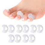 Toe Separators for Overlapping Toes, 10 Pack Gel Toe Spacers Straightener, Little Toe Separators for Pain Relief and Bunion Correctors for Women and Men