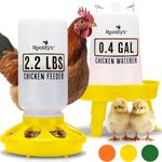 Roosty's Chicken Feeder and Waterer Kit - 1L Chicken Feeder and 1.5L Chicken Waterer | Chicken Feeder and Hanging Chicken Waterer | Duck Feeder, Quail Feeder, Chicken Starter Kit