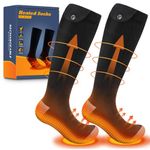 Heated Socks, Heated Socks for Men Women, Electric Heated Socks Up to 8 Hours with 5000mAh Rechargeable Battery, Full Sole Heating 3-Gear Warm Socks for Winter Outdoor Sports Works