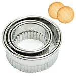 SZXMDKH Cookie Cutters, Set of 4 Round Biscuit Cutter Stainless Steel Pastry Cutter Moulds for Kids, Baking Cutters for Dough, Pastry, Donut, Fondant, Fruit, Vegetable, DIY Cake Decoration, Silver