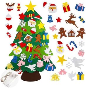 Montessori Felt Christmas Tree for Toddlers with Lights