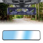 LivTee Anti Glare Rear View Mirror 11.2''(285mm), Wide Angle Panoramic Convex Curve Rearview Mirror Clip on Original Mirror to Eliminate Blind Spot and Antiglare for Cars SUV Trucks