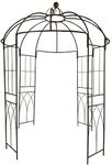 OUTOUR® French Style 4-Sided Birdcage Shape Metal Gazebo Pergola Pavilion Arch Arbor Arbour Plants Stand Rack for Outdoor Garden Lawn Backyard Patio, Climbing Vines, Roses, Flowers, Dark Rust