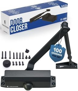 FORTSTRONG Door Closer (Black) - Automatic Door Closer Commercial or Residential - Adjustable Grade 3 Size Spring - UL Listed ADA Commercial Hydraulic Door Closers Certified