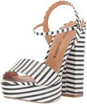 Chinese Laundry Women's Aries Stripe Platform Sandal, Black/White, 9 M US