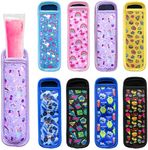 Hzran Ice Pop Sleeves, 8 Pieces Ice Pop Neoprene Insulator Sleeves, Freezer Popsicle Holder Sleeves, Colorful Ice Sleeves Holder Bag, Reusable Washable Ice Popsicle Holders for Kids.