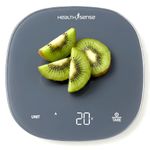HealthSense Weighing machine for food, Kitchen weight scale with 5kg Capacity, 1g Accuracy, LED Display, Touch Tare Function, Glass Surface, Overload Indicator, Auto-Off | 1 Year Warranty – Chef-Mate