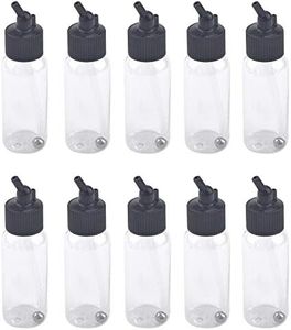 T Tulead Plastic Jar Bottles Airbrush Paint Bottles 30ML Dual-Action Siphon Suction Feed Airbrush Accessories Pack of 10