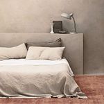 BISELINA Linen Sheet French Flax Flat Sheet Only 55% Euro Linen 45% Cotton Basic Style Solid Color Soft Breathable Farmhouse Top Sheet 1-Piece (California King, Linen)