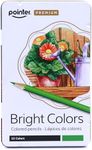 Pointer Premium Bright Colors Colored Pencils, 12 Vibrant Pre-Sharpened Pencils in Metal Tin Case – Smooth Coloring for School, Art, Drawing & Adult Coloring Books