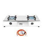 NJ-200SD Indoor Gas Stove - 2 Burner Portable Gas Hob LPG Cooker 8.8kW (Butane 21mm Clip-on)