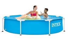 INTEX 28205EH Metal Frame Above Ground Swimming Pool: 8ft x 20in – Puncture-Resistant Material – Easy Assemble – Rust Resistant – 483 Gallon Capacity