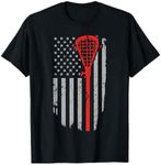 Vintage American Flag Lacrosse Youth Apparel, Boys Men USA T-Shirt