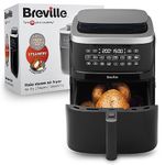 Breville Halo Steam Air Fryer | 7L Digital Air Fryer with SteamFry Technology | 50% More Energy Efficient | 1700W | Steam, Fry, Bake, Roast & Grill | Black [VDF133] | UK Plug