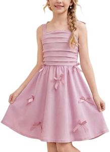 Teen Girl Ruched Bow Spaghetti Strap Graduation Dress Dark Pink 13-14 Years