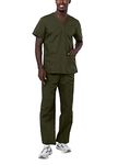 Adar Universal Unisex Scrubs - Unisex Drawstring Scrub Set - 701 - Olive - L