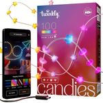 Twinkly Strings Star 100 LED, Star-shaped LED Light String, RGB Multicolor LED Lights, Compatible With Alexa, Google Home, Gaming Lights, USB-C Power, Transparent Wire, 6m