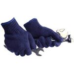 Greens Men's and Women's cotton knitted Reusable washable safety hand gloves for shop, daily office use, industry, home cleaning and rough uses (10 pair, BLUE, Medium)