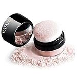 Setting Powder Lightweight Loose Powder Finishing Powder Long-Lasting Face Powder Waterproof with Soft Mushroom Powder Puff & Mirror, Matte Finish,0.28 Oz (Soft Pink/Shimmering)