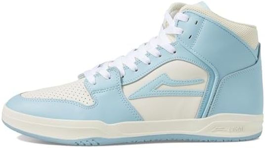 Lakai Telford Mens Skate Shoes, Light Blue/Cream Leather, 9.5