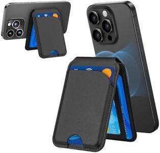 T Tersely 2-in-1 Wallet Stand,Upgraded Magnetic Phone Wallet for iPhone 16 Pro Max/Pro/Plus/15/14/13/12 Series,Magsafe Design with Adjustable Stand,3 Card Holder,RFID Blocking,Vegan Leather,Black