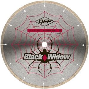 QEP 10" Black Widow Premium-Grade, Thin Rim Diamond Blade for Wet Cutting of Porcelain, Ceramic, Granite and Marble Tile