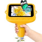 Microscope for Kids, 3'' Digital Handheld Kids Microscope with Adjustable Light, 1000X Portable Mini Micro Scope, Edu Science STEM Toy Gift for Birthday Christmas Aged 5-12 Boys & Girls - Yellow