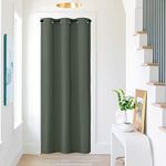 NICETOWN Door Curtains for Doorway Privacy,80 Inch Length, Thermal Insulated Blackout Single Panel Drape Room Divider Cover/Shade, Temporary Closet Curtain for Bedroom, 42" x 80", Dark Mallard