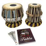 Satnam Steel Bayan Hand Crafted Professional Steel Tabla Drum Set for Student and Beginners with Tabla Set Gig Bag | Tabla Set Hammer | Tabla Set - Music Book | Tabla Cushions & Cover - Made in India